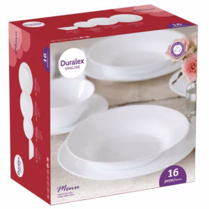 Aparelho de Jantar Menu Duralex Branco – 16 Peças