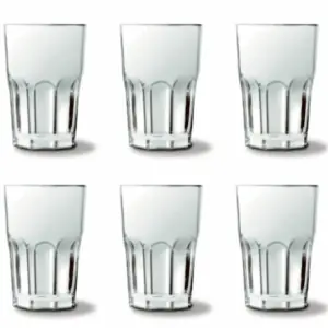 Jogo com 6 Copos de Vidro Canelado (410ml)